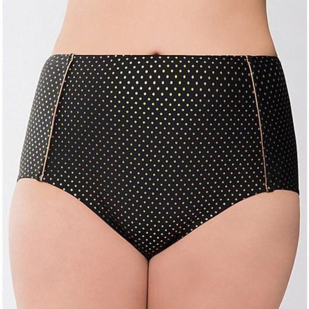 Lane Bryant/Cacique Polka Dot Bikini Beief Bottom